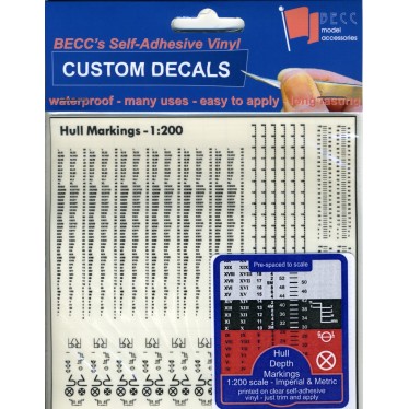 Hull Depth Markings - Imperial and Metric 1:200 Black